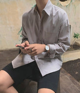 Casual Linen Blend Relaxed Fit Shirt