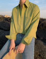 Casual Linen Blend Relaxed Fit Shirt