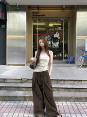 Casual Relaxed Fit Wide Leg Cargo Pants