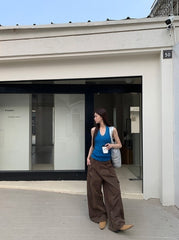 Casual Relaxed Fit Wide Leg Cargo Pants