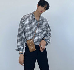 Casual Striped Plaid Shirt Collection