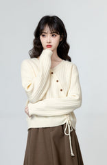 Casual Vneck Knit Sweater