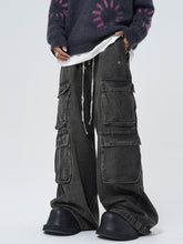 Black Multi-Pocket Wide Leg Pants