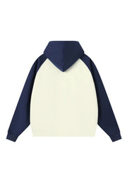 White And Blue Oversized Hoodie