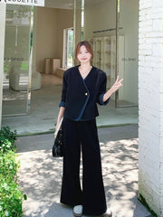 Chic Casual Wide Leg Pants Outfit Set