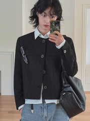 Chic Cropped Knit Jacket Casual Commuter Style