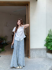 Chic French Style Wide Leg Pants Set