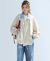 Chic Plaid Patchwork Cropped Red Jacket