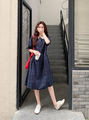 Chic Plaid Ruffle Trim Summer Dress