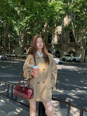 Chic Short Trench Coat Classic Autumn Outerwear