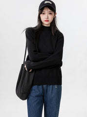 Classic Black Turtleneck Thick Knit Sweater