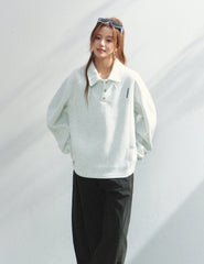 Classic College Style Polo Sweatshirt