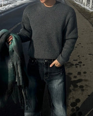 Classic Crewneck Pullover Cozy Knit Sweater