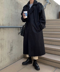 Classic Double Breasted Long Trench Coat