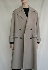 Classic Khaki Lapel Loose Fit Trench Coat