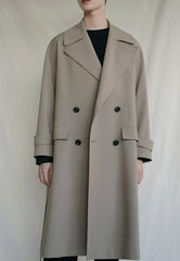 Classic Khaki Lapel Loose Fit Trench Coat