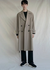 Classic Khaki Lapel Loose Fit Trench Coat