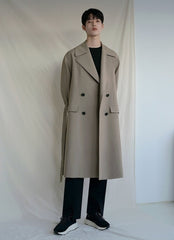 Classic Khaki Lapel Loose Fit Trench Coat