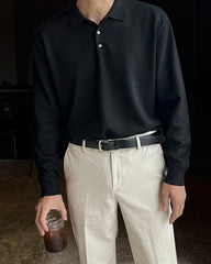 Classic Knit Collared Sweater Casual Relaxed Style
