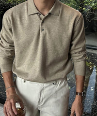 Classic Knit Collared Sweater Casual Relaxed Style