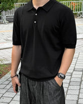 Classic Knit Polo Casual Short Sleeve Shirt