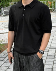 Classic Knit Polo Casual Short Sleeve Shirt