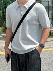 Classic Knit Polo Casual Short Sleeve Shirt