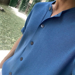Classic Knit Short Sleeve Cardigan Top