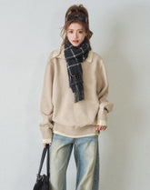 Classic Layered Knit Sweater With Contrast Collar