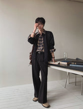 Classic Plaid Long Sleeve Collared Casual Shirt