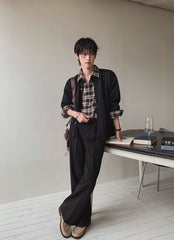 Classic Plaid Long Sleeve Collared Casual Shirt