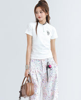 Classic Raglan Sleeve Letter Patch Slim Fit Tee