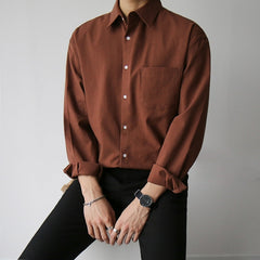 Classic Relaxed Fit Solid Color Casual Shirt