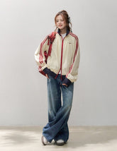 College Style Stand Collar Casual Sports Jacket