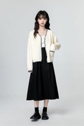 Color Block Knit Cardigan Sweater