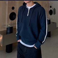 Colorblock Knit Hoodie Sweater