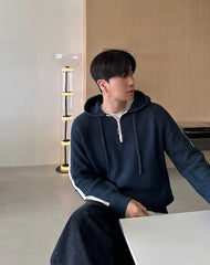 Colorblock Knit Hoodie Sweater