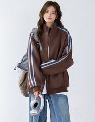 Colorblock Zip Up Casual Track Jacket