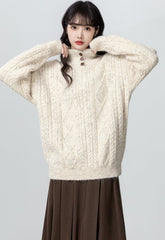 Cozy Cable Knit Turtleneck Sweater Pullover
