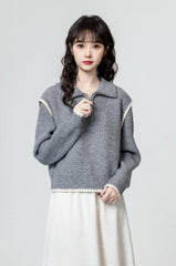 Cozy Knit Sweater With Star Zip Pull