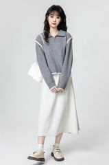 Cozy Knit Sweater With Star Zip Pull