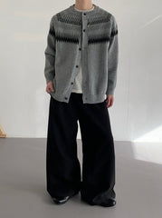 Cozy Fair Isle Knit Cardigan Sweater Jacket