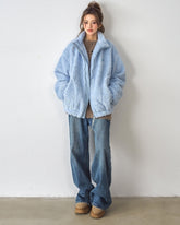 Cozy Fleece Lined Stand Collar Jacket