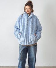 Cozy Fleece Lined Stand Collar Jacket