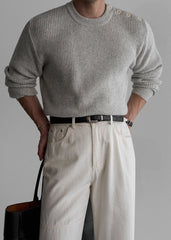 Cozy Knit Crewneck Sweater Classic Casual Style