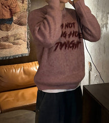Cozy Knit Sweater With Trendy Print