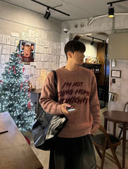 Cozy Knit Sweater With Trendy Print