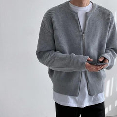 Cozy Knit Zipper Cardigan Sweater
