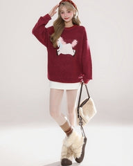Cozy Red Knit Sweater Winter Collection