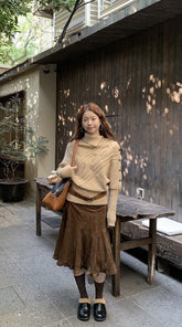 Cozy Turtleneck Knit Sweater Casual Chic Style
